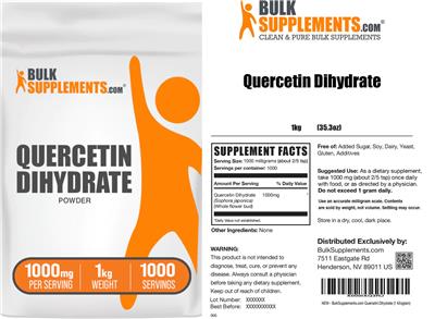 Quercetin Dihydrate Powder 1000 mg label