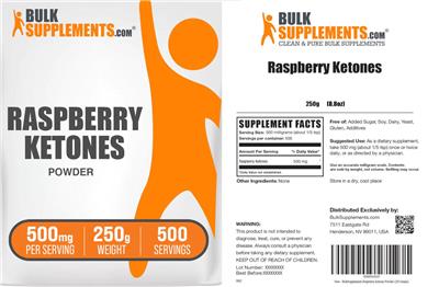 Raspberry Ketones Powder 500 mg label