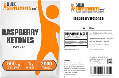Raspberry Ketones Powder 500 mg label