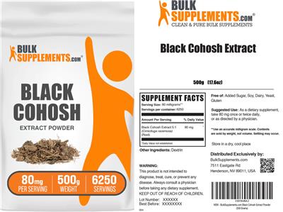 Black Cohosh Extract Powder 80 mg label