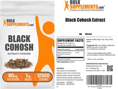 Black Cohosh Extract Powder 80 mg label
