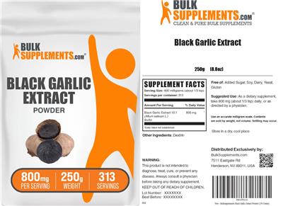 Black Garlic Extract Powder 800 mg label