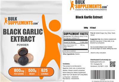 Black Garlic Extract Powder 800 mg label