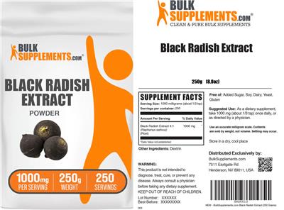 Black Radish Extract Powder 1000 mg label