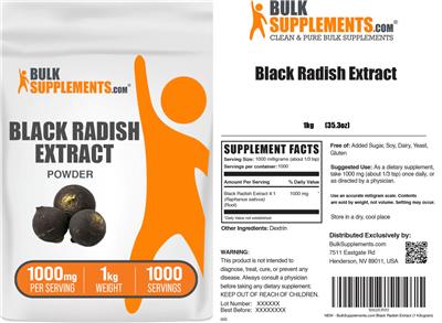 Black Radish Extract Powder 1000 mg label