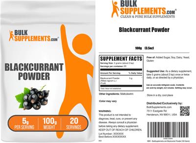 Blackcurrant Powder 5 g label