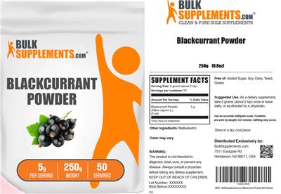 Blackcurrant Powder 5 g label