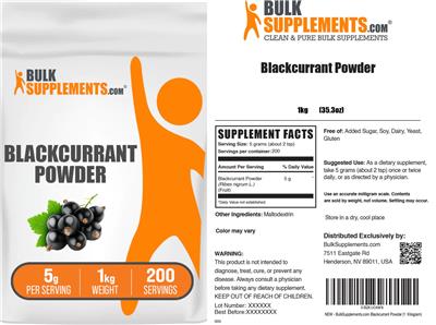 Blackcurrant Powder 5 g label