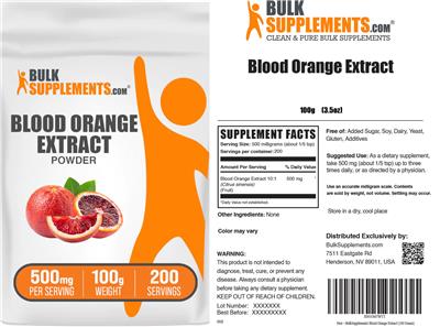 Blood Orange Extract Powder 500 mg label