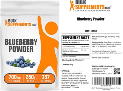 Blueberry Powder 700 mg label