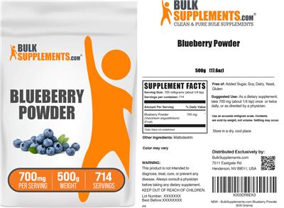 Blueberry Powder 700 mg label