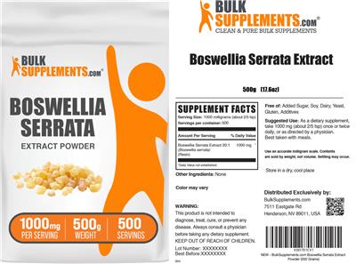 Boswellia serrata Extract Powder 1000 mg label