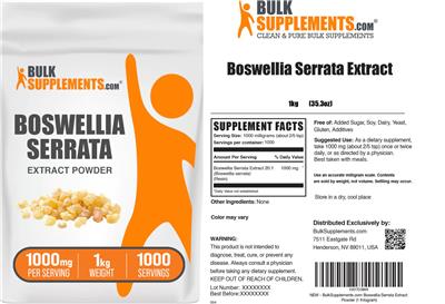 Boswellia Serrata Extract Powder 1000 mg label