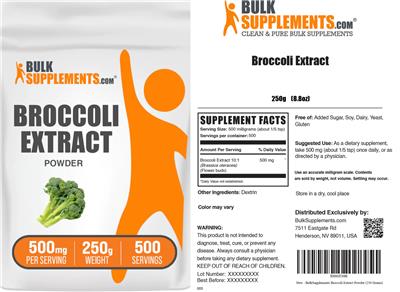Broccoli Extract Powder 500 mg label