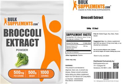 Broccoli Extract Powder 500 mg label