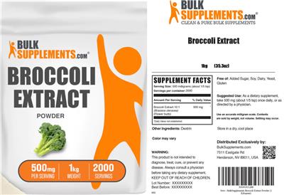 Broccoli Extract Powder 500 mg label