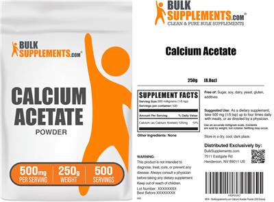 Calcium Acetate Powder 500 mg label