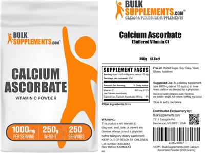 Calcium Ascorbate Vitamin C Powder 1000 mg label