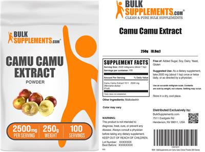 Camu Camu Extract Powder 2500 mg label