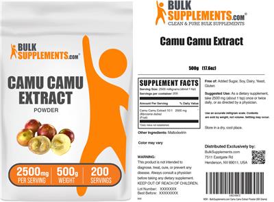 Camu Camu Extract Powder 2500 mg label