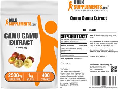 Camu Camu Extract Powder 2500 mg label