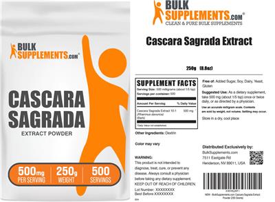 Cascara Sagrada Extract Powder 500 mg label