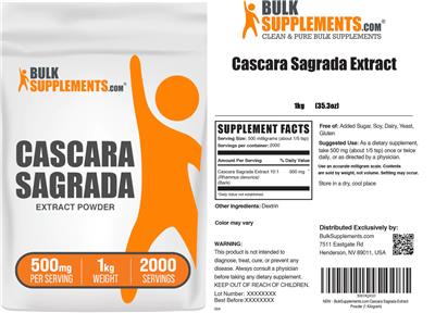 Cascara Sagrada Extract Powder 500 mg label