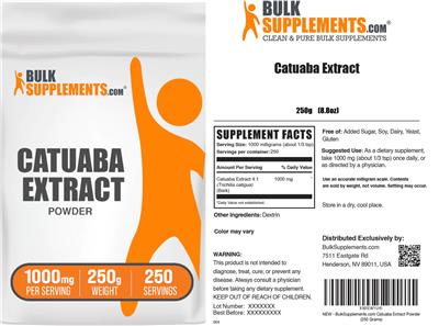 Catuaba Extract Powder 1000 mg label