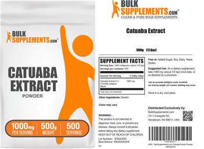 Catuaba Extract Powder 1000 mg label
