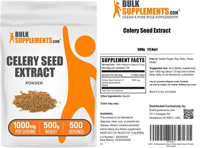 Celery Seed Extract Powder 1000 mg label