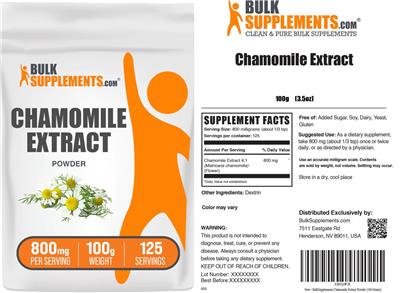 Chamomile Extract Powder 800 mg label