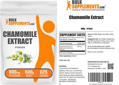 Chamomile Extract Powder 800 mg label