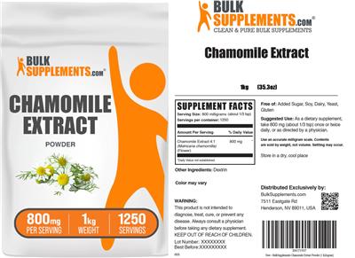 Chamomile Extract Powder 800 mg label