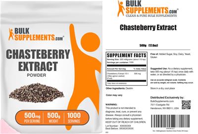 Chasteberry Extract Powder 500 mg label