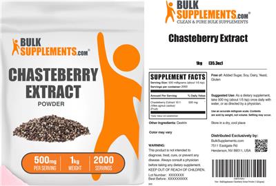 Chasteberry Extract Powder 500 mg label