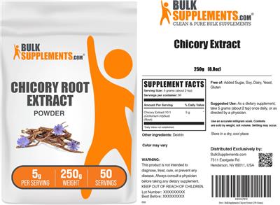 Chicory Root Extract Powder 5 g label