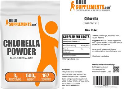 Chlorella Powder 3 g label