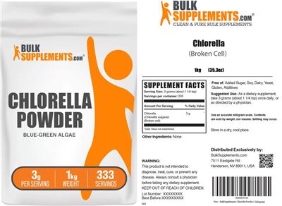 Chlorella Powder 3 g label
