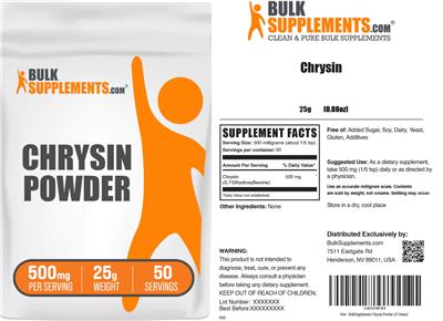 Chrysin Powder 500 mg label