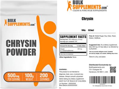Chrysin Powder 500 mg label