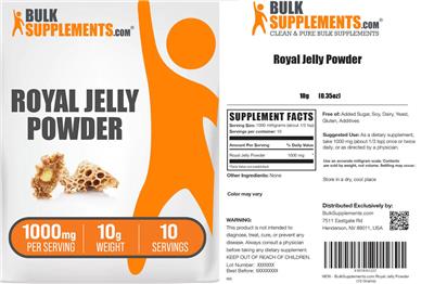 Royal Jelly Powder 1000 mg label