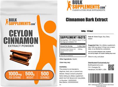 Ceylon Cinnamon Extract Powder 1000 mg label
