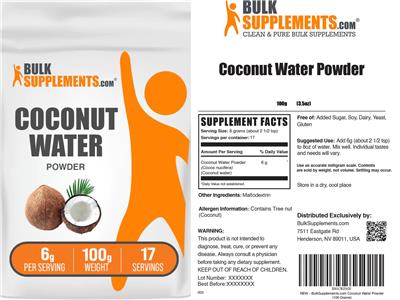 Coconut Water Powder 6 g label