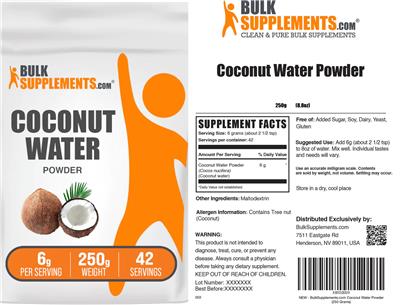 Coconut Water Powder label