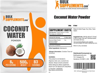 Coconut Water Powder 6 g label