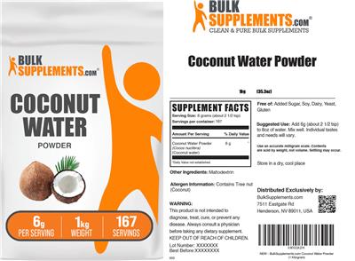 Coconut Water Powder 6 g label