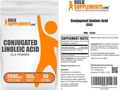 Conjugated Linoleic Acid CLA Powder 2000 mg label