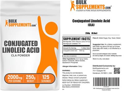 Conjugated Linoleic Acid CLA Powder 2000 mg label