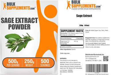 Sage Extract Powder 500 g label