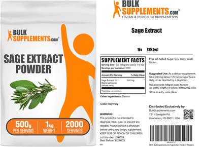 Sage Extract Powder 500 g label